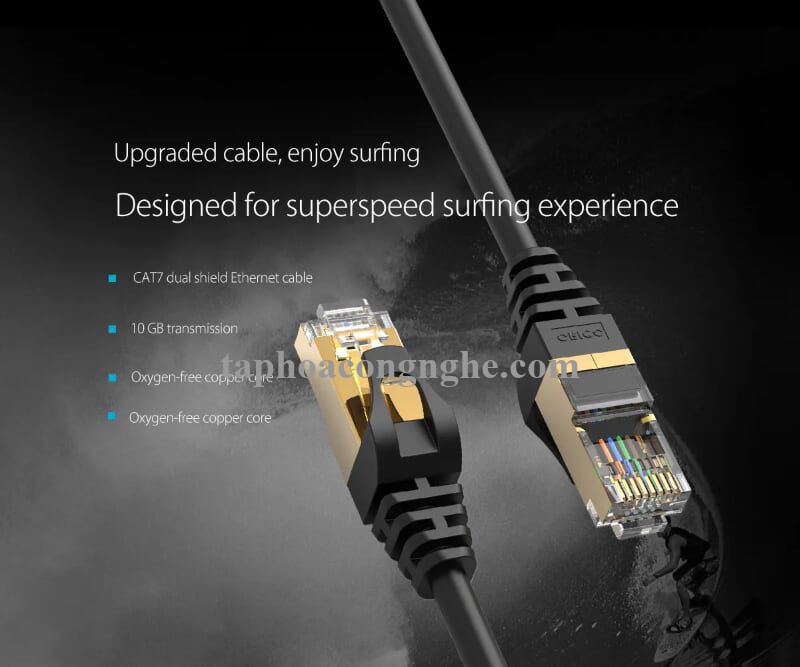 Orico 95642 PUG-C7-100-BK cat7 nhanh 10 gigabit 10m màu đen Cáp mạng 30095642